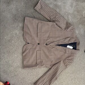 J. Crew Tan and Black Plaid Blazer